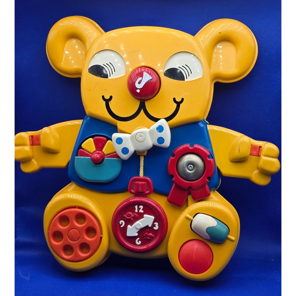 Matchbox Activity Bear Yellow Vintage 1982 Sensory Busy Board Crib Toy Nursery